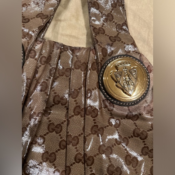 VINTAGE GUCCI GG crystal canvas small Hysteria hobo - Picture 5 of 14